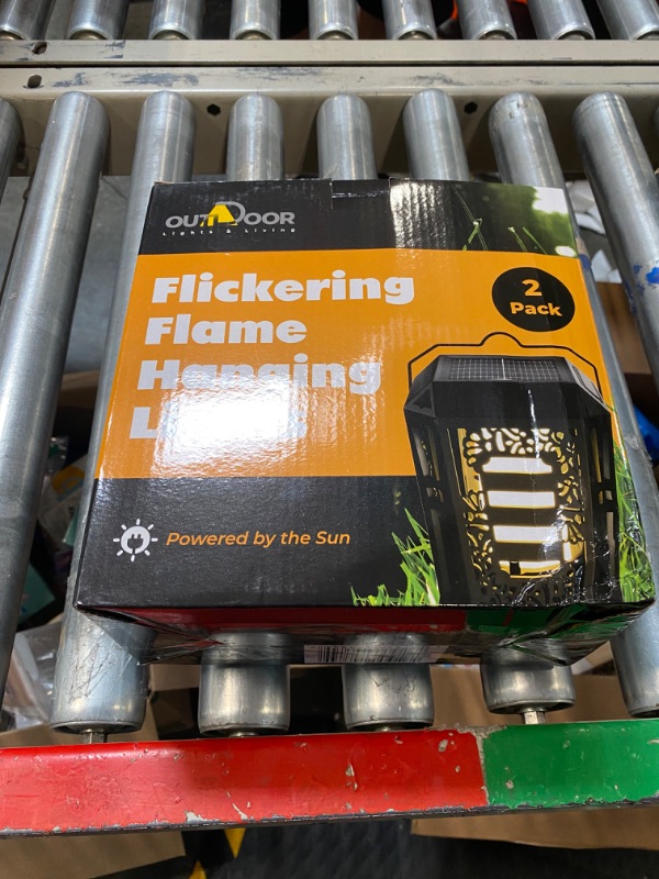 Photo 1 of 2 Pack Flickering Flame Solar Lights Outdoor - Solar Torch with Flickering Flame Waterproof- LED Solar Lanterns Outdoor Decorative - Flame Garden Solar Lanterns Outdoor Waterproof for Patio