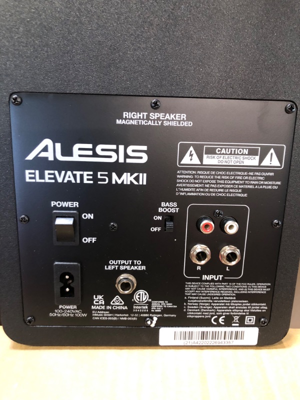 Photo 3 of Alesis Elevate 5 MKII | Powered Desktop Studio Speakers for Home Studios/Video-Editing/Gaming and Mobile Devices, Black