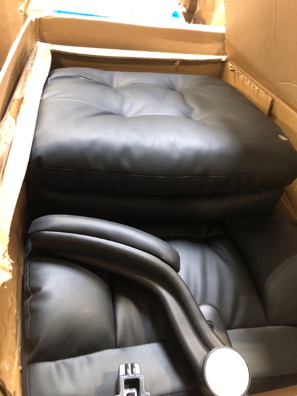 Photo 4 of **MISSING PARTS**Hbada Executive Office Chair, Big and Tall Desk Chair 400lbs Wide Seat, High Back PU Leather Ergonomic Computer with Adjustable Armrest, 360° Swivel Height, Black