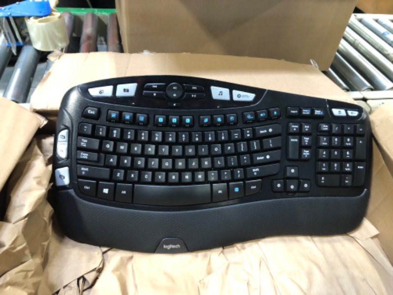 Photo 3 of Logitech K350 Wave Ergonomic Keyboard with Unifying Wireless Technology - Black