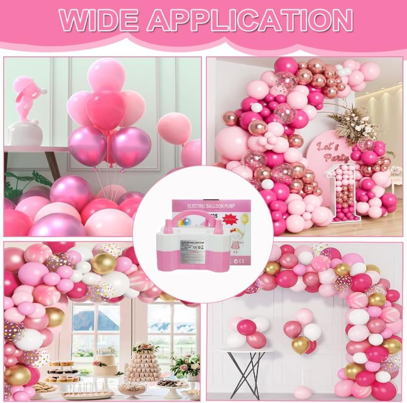 Photo 1 of ***FOR PARTS***Electric Air Balloon Pump, Portable 110V 600W Dual Nozzle Electric Blower Air Pump Inflator for Decoration Party with Balloons, Tying Tool and Accessories (Pink)
 
