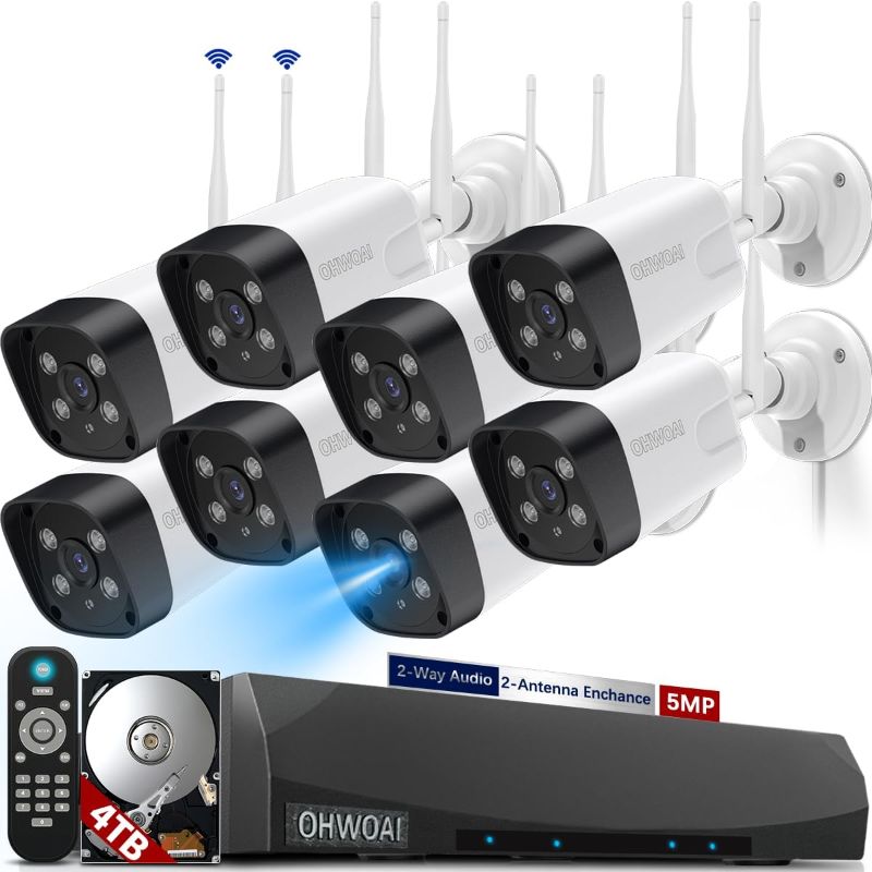 Photo 1 of ?Dual Antennas & 122°Wide Angle Lens?Wireless Security Camera System with 2 Way Audio,Wireless Home Wi-Fi Video Surveillance,100 Feet Night Vision Home Security Cameras Wireless Outdoor
