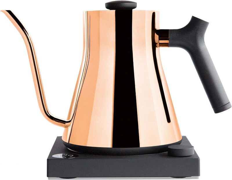 Photo 1 of Fellow Stagg EKG Electric Gooseneck Kettle - Pour-Over Coffee and Tea Kettle - Stainless Steel Boiler - Quick Heating Electric Kettles for Boiling Water - Polished Copper
