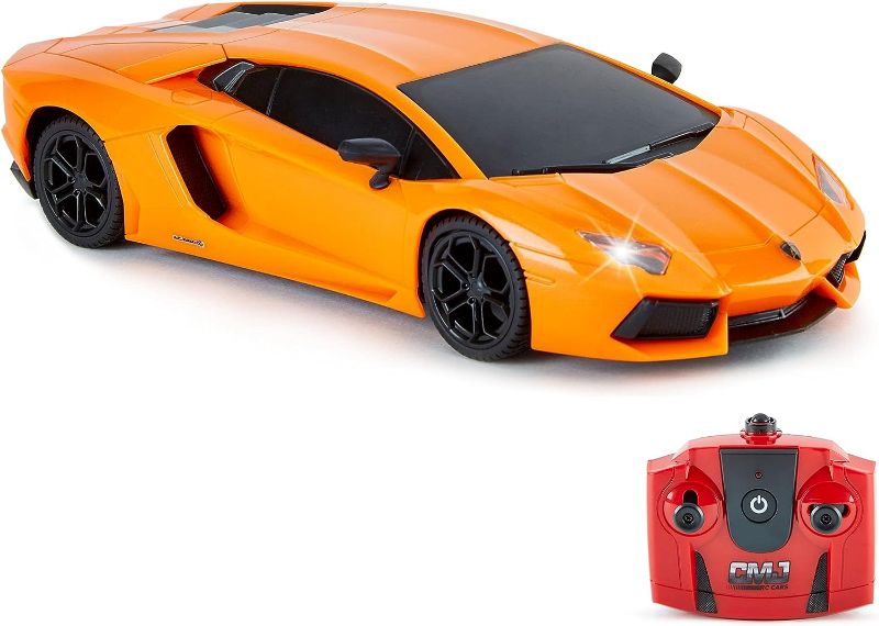 Photo 1 of CMJ RC Cars Lamborghini LP700-4 Remote Control RC Car Officially Licensed 1:24 Scale Working Lights 2.4Ghz. Great Kids Play Toy Auto (Orange)
