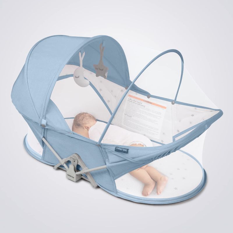 Photo 1 of Beberoad Love Baby Travel Bassinet Portable Bassinet-Folding Portable Baby Bed Baby Bassinet in Bed Mini Travel Crib Infant Travel Bed with Mosquito Net and Canopy Lightweight Washable Foldable