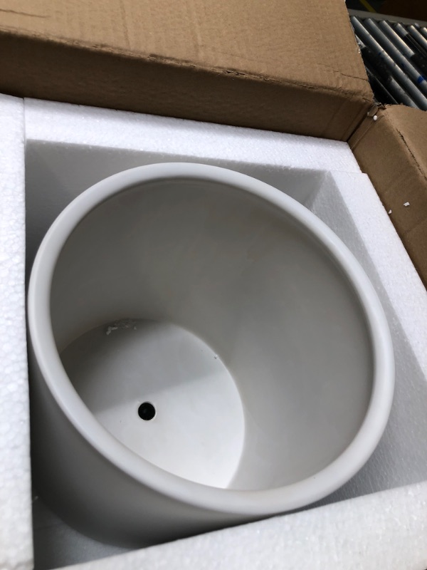 Photo 1 of 10 Inch Plant Pot, White Ceramic Planter,Flower Pot with Drainage Hole and Plugs,planters for Indoor Plants,Outdoor Plant Pot