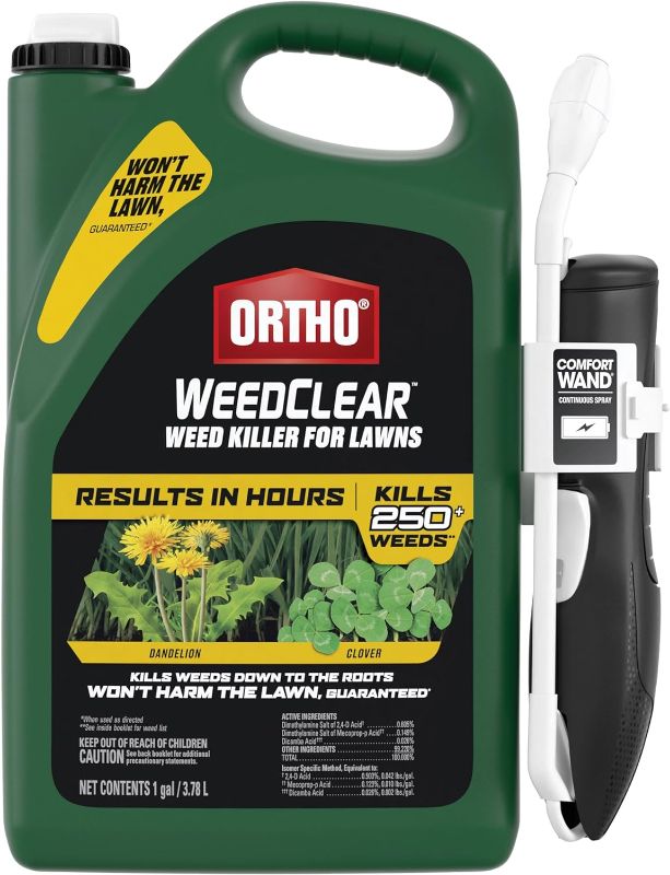 Photo 1 of Ortho WeedClear Weed Killer for Lawns: with Comfort Wand, Won't Harm Grass (When Used as Directed), Kills Dandelion & Clover, 1 gal.
