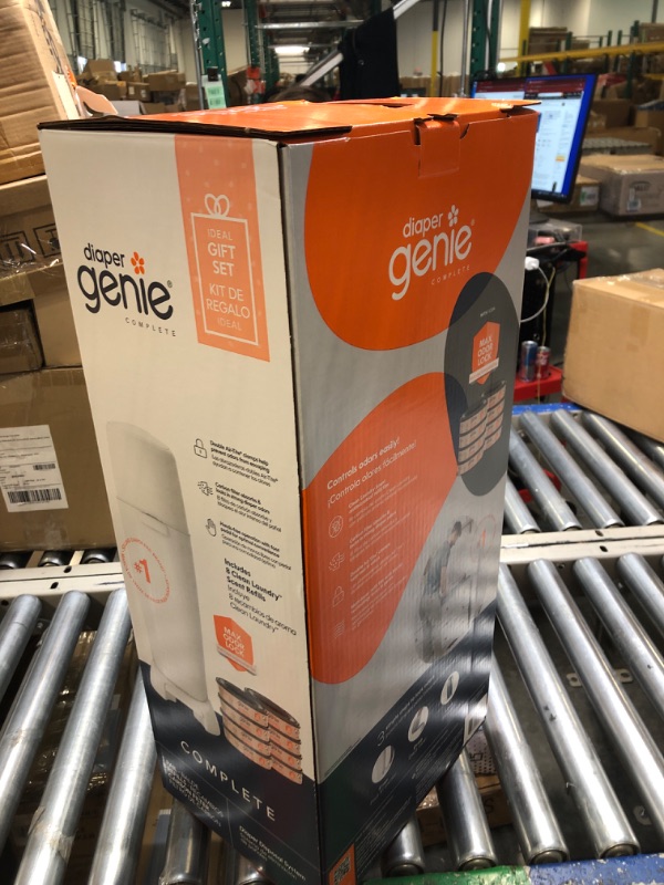Photo 1 of Diaper Genie Signature Gift Set | Includes Easy Roll Refill with 48 Bags | Holds Up to 2256 Newborn Diapers
