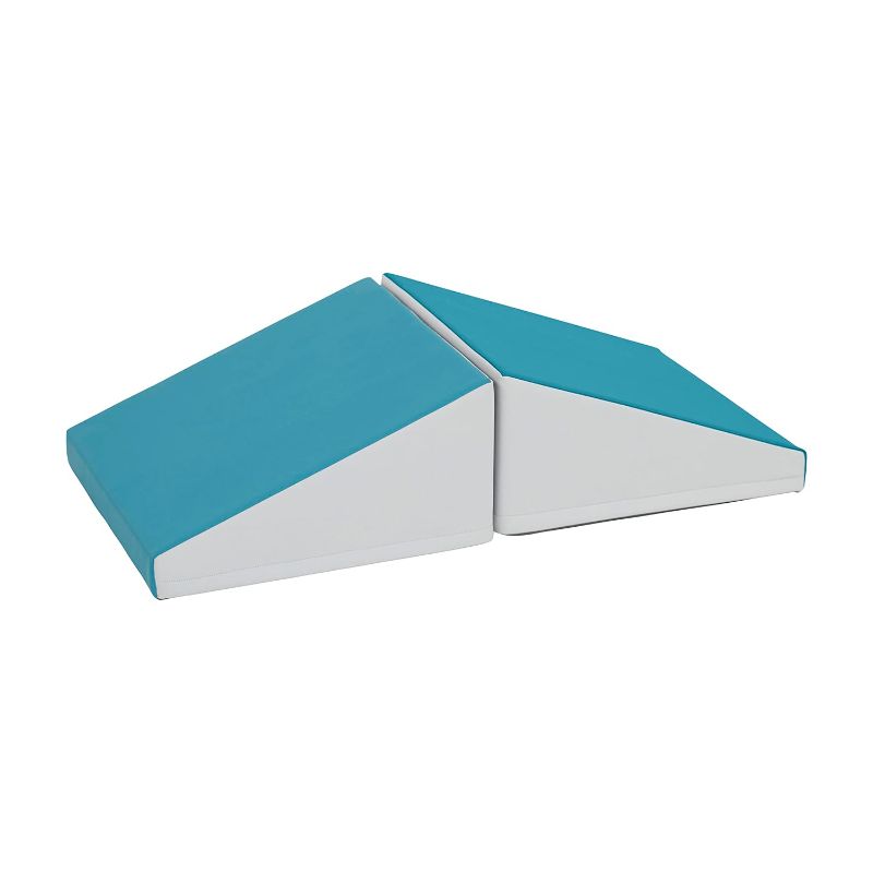 Photo 1 of ECR4Kids SoftZone Junior Mix n' Match Ramp, Beginner Playset, Turquoise, 2-Pack
