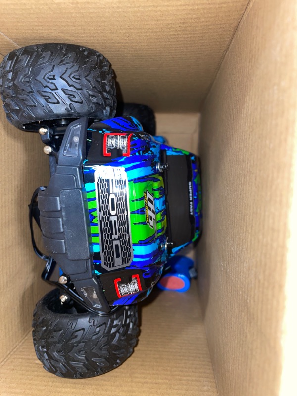 Photo 2 of DOUBLE E Ford Raptor F150 Remote Control Car 20km/h 4WD RC Car with Rechargeable Battery Headlights High Speed Off Road Monster Trucks for Boys Girls Kids, Green Green Large