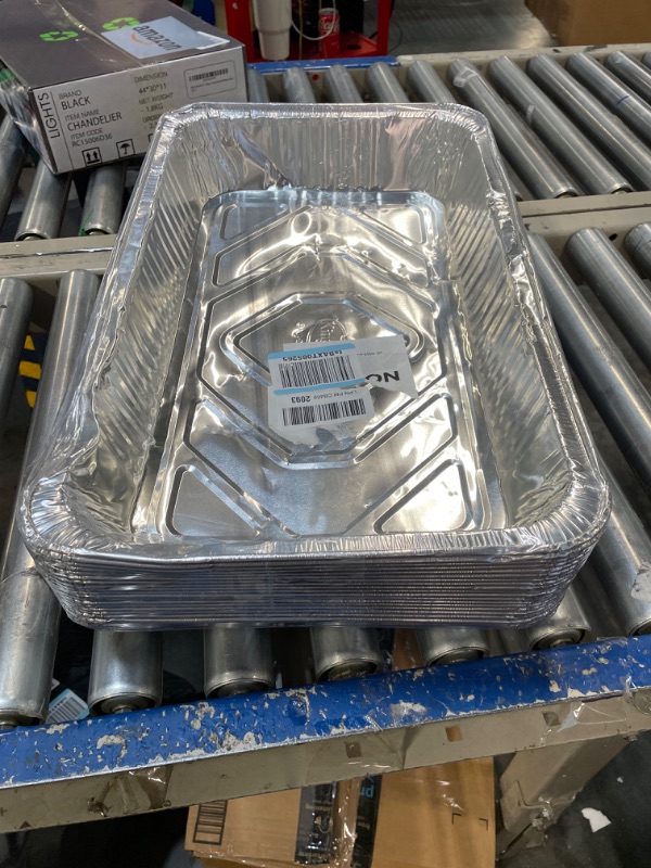 Photo 2 of Juvale 15 Pack Aluminum Foil Pans 21 x 13, Full Size Trays for Steam Table, Food, Grills, Baking, BBQ
