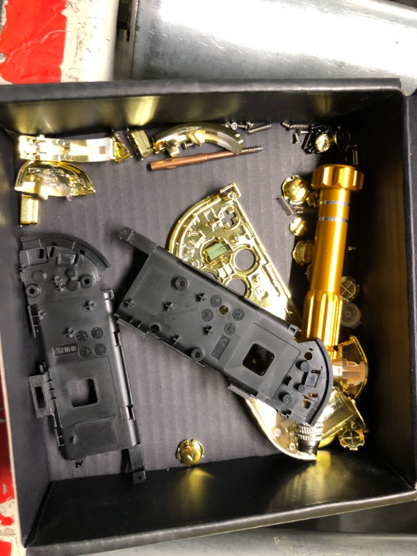 Photo 3 of eXtremeRate Chrome Gold Joycon Handheld Controller Housing with Full Set Buttons, DIY Replacement Shell Case for Nintendo Switch & Switch OLED Model Joy-Con – Console Shell NOT Included