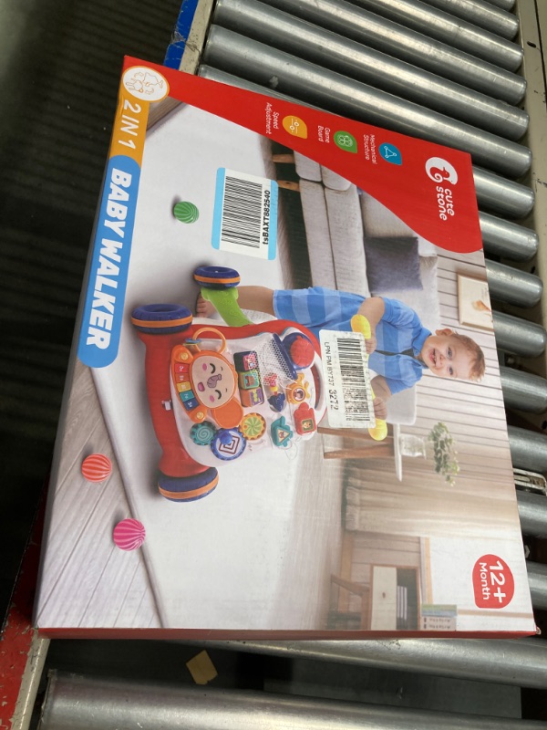 Photo 1 of CUTE STONE Sit-to-Stand Learning Walker, 2 in 1 Baby Walker, Early Educational Child Activity Center, Multifunctional Removable Play Panel, Baby Music Learning Toy Gift for Infant Boys Girls
