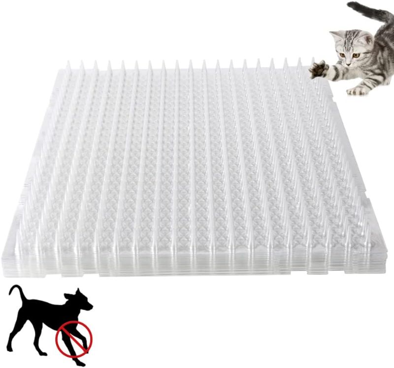 Photo 1 of 16 Pack Cat Scat Mat Outdoor Cat Deterrent Mat 16 x 13 Inch Cat Counter Deterrent Mat with Spikes Keep Cats Off Countertops Training Mat for Indoor Outdoor Supplies, 18.3 Square Feet
