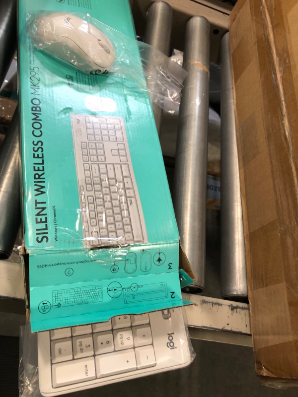 Photo 1 of Logitech MK295 Wireless Mouse & Keyboard Combo with SilentTouch Technology, Full Numpad, Advanced Optical Tracking, Lag-Free Wireless, 90% Less Noise - Off White