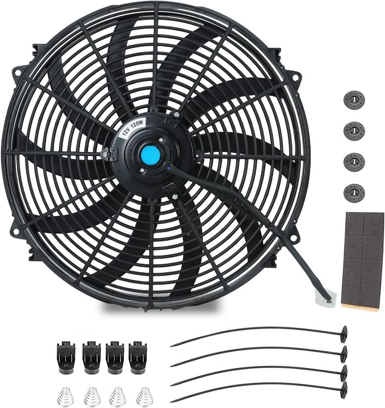 Photo 1 of A-Premium 16'' 16 inch Slim Fan Pull Universal Electric Radiator Cooling Fan Assembly, 12V 120W with Mount Kit