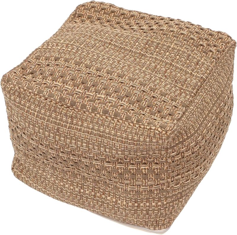 Photo 1 of **IT IS A COVER ONLY** STOBAZA Unstuffed Square Pouf Cover Boho Footstool Unstuffed Pouf Ottoman Bean Bag Boho Yoga Cozy Poufs Japanese Style Poufs Cushion Footrest for Home Decor 16.54" D x 16.54" W x 12.99" H 