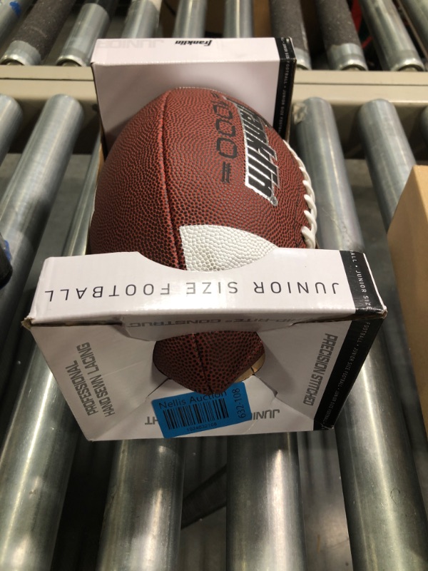 Photo 2 of Franklin Sports Youth Footballs - Junior + Pee Wee Kids Footballs - All-Weather Synthetic Leather Outdoor Footballs - Extra Grip 1000 Footballs for Kids - 1 Packs + 12 Football Team Packs Brown 1 Inflated Football