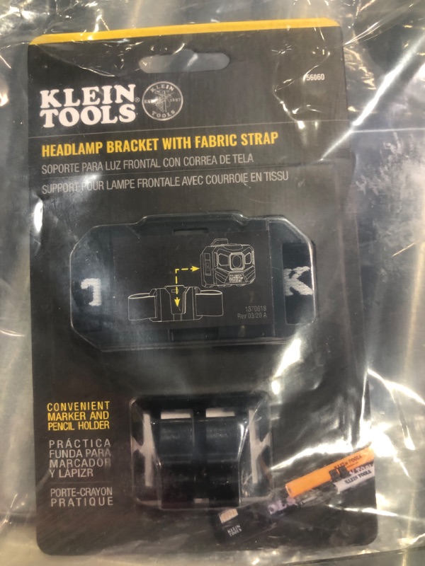 Photo 2 of **STRAP ONLY** Klein Tools 80153 Headlamp, Rechargeable LED Headlamps and Bracketed Headlamp Fabric Strap, for Klein Hard Hats, 3-Piece***USED*** 