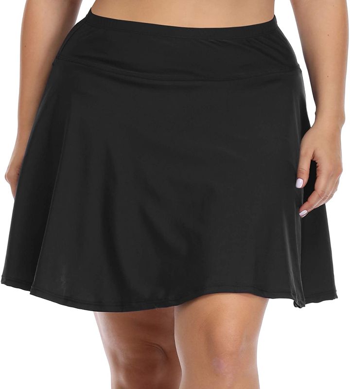 Photo 1 of Daci Women Plus Size Swim Skirt Athletic High Waisted Bikini, Black ..
