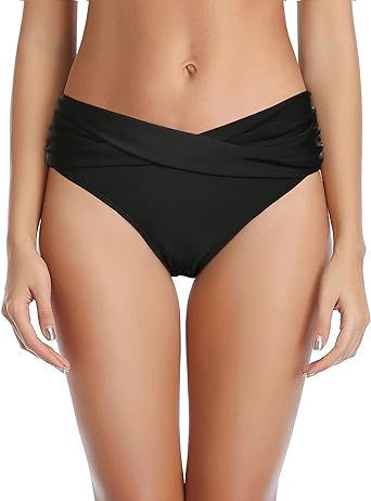 Photo 1 of Tempt Me Women Twist Bikini Bottom Moderate High Cut Bathing Suit Bottoms Ruched Swimsuit Bottom