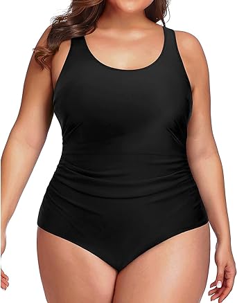 Photo 1 of Daci Women Plus Size One Piece Swimsuit Tummy Control Bathing Suit Athletic Ruched Swimwear