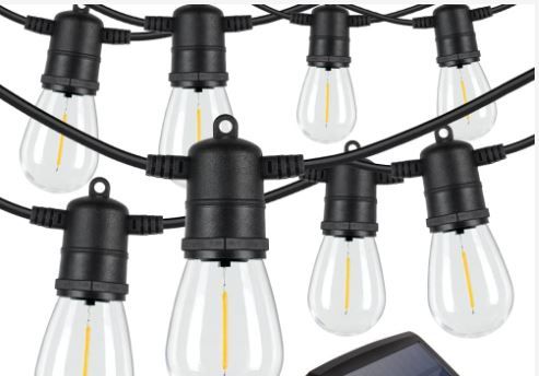 Photo 1 of ***NO SOLAR PANEL*** 

Outdoor Solar S14 String Lights  Waterproof Solar Powered Patio Light String with LED Shatterproof Edison Bulb & 3 Lighting Modes, Commercial Hanging Lights for Outside Backyard Balcony