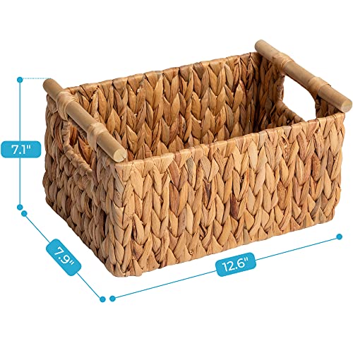 Photo 1 of  HANGER Hand-Woven Storage Baskets with Handles, Decorative Water Hyacinth Wicker Baskets for Paper Towel Organizing, 12.6"L X 7.9"W X 7.1"H, 2-Pack