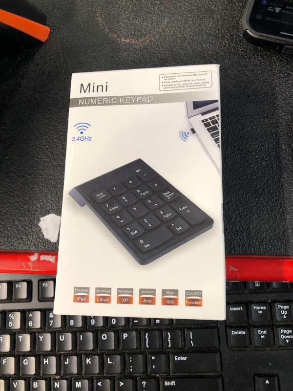 Photo 1 of USB Numeric Keypad Numpad Portable Slim Mini Number Pad Keyboard for Laptop Desktop Computer PC, ChromBook, Surface Pro Notebook, Tax Number Calculate, Office Travel & Home NK859-18 Key Black