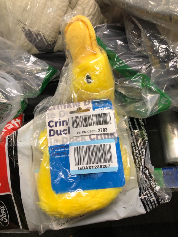 Photo 1 of Best Pet Supplies Crinkle Dog Toy for Small, Medium, and Large Breeds, Cute No Stuffing Duck with Soft Squeaker, Fun for Indoor Puppies and Senior Pup

