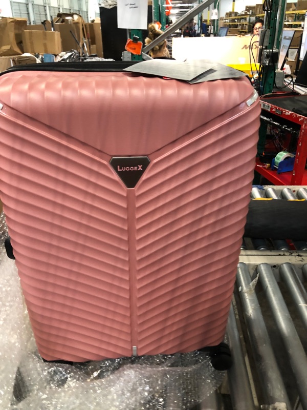 Photo 2 of 
Roll over image to zoom in
Visit the LUGGEX Store
LUGGEX Carry On Luggage with Spinner Wheels, PP Lightweight Suitcase with TSA Lock, Expandable Luggage for Travel without USB (Rose Gold, 20 Inch, 42L)