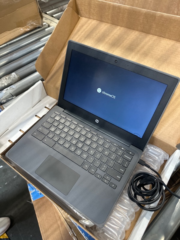 Photo 1 of HP Chromebook 11A G8 Education Edition AMD A4-9120C 4GB DDR4-1866 SDRAM, 32GB eMMC 11.6-inch WLED HD Webcam Chrome OS (Renewed)***Damage to bottom right corner of the screen***