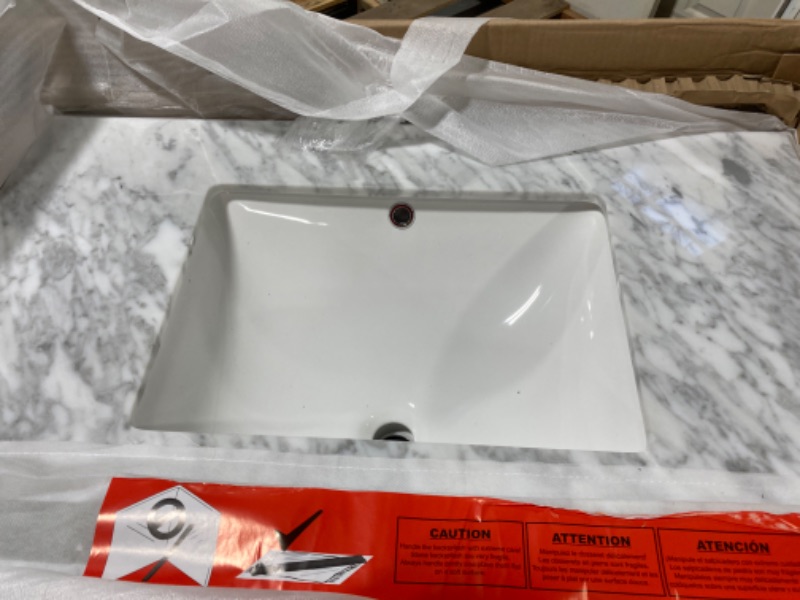 Photo 3 of ***SINK IS CRACKED ON BACK ON BOTH SIDES*** 

Home Decorators Collection Sassy 36in. W x 22 in. D x 34 in. H Single Sink Bath Vanity in Dove Gray with Carrara Marble Top