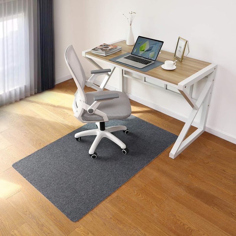 Photo 1 of 55"x35" Office Desk Chair Mat for Home Office , Upgraded Version - Computer Gaming Rolling Chair Mat, Multi-Purpose Low-Pile Hardwood Floor Protector(Dark Gray)