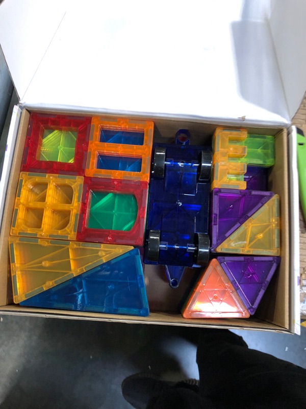 Photo 1 of cossy 120Pcs Magnet Tiles Magnetic 3D Building Blocks Set Educational Construction Toys for 3+ Year Kids with Stronger Magnets, Rivets-Fastened, Educational, Recreational, Conventional