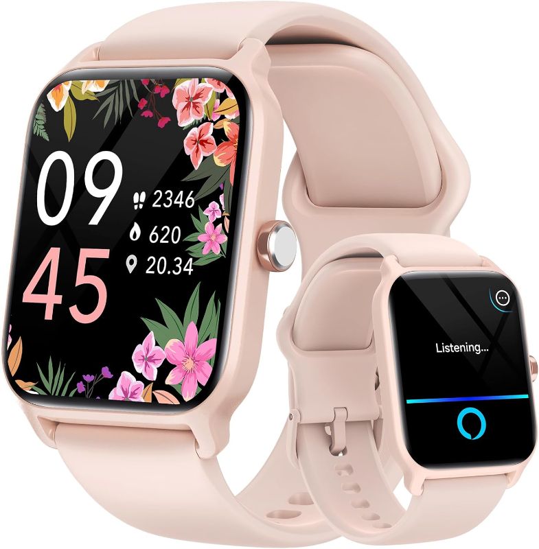 Photo 1 of Fitpolo Smart Watch for Women Android & iPhone, Alexa Built-in [1.8" HD Screen] IP68 Waterproof Fitness Watch with Bluetooth Call (Answer/Make), Heart Rate/Sleep/SpO2 Monitor, 105+ Sports Trackers