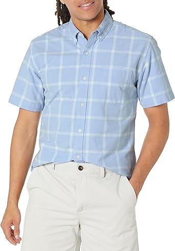 Photo 1 of Amazon Essentials Men's Regular-Fit Short-Sleeve Pocket Oxford Shirt