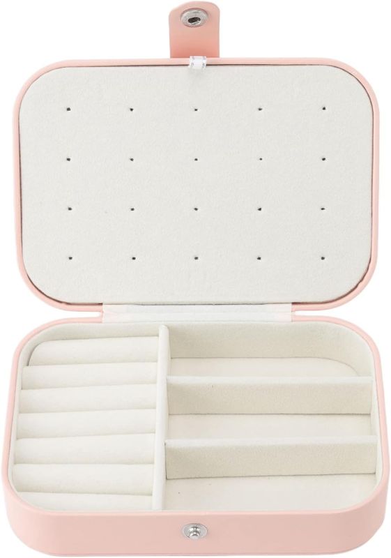 Photo 1 of **LARGE SCRATCH ON TOP** Fuerdich Jewelry Case,Beautiful Pink Storage Box Travel Jewelry Organizer with Handle Lock Design Space Adjustment for Bracelets Earrings Watches