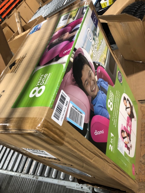 Photo 1 of Diono Cambria 2 XL 2022, Dual Latch Connectors, 2-in-1 Belt Positioning Booster Seat, High-Back to Backless Booster with Space and Room to Grow, 8 Years 1 Booster Seat, Pink NEW! Pink