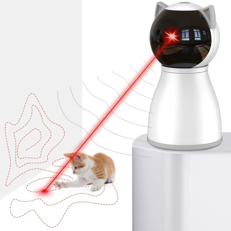 Photo 1 of  Laser Cat Toys for Indoor Cats,The 4th Generation Real Random Trajectory Motion Activated Rechargeable Automatic Cat Laser Toy,Interactive Cat Toys for Bored Indoor Adult Cats/Kittens/Dogs