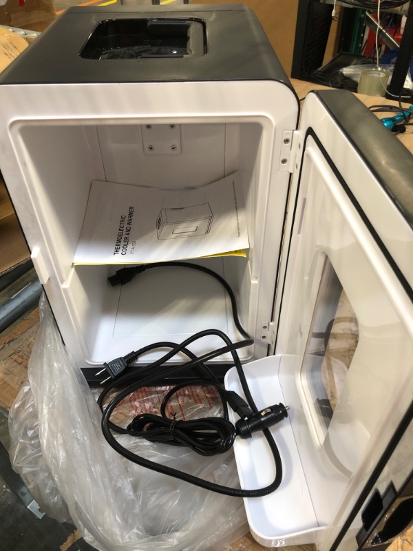 Photo 4 of *** NOT FUNCTIONAL**** SELLING AS PARTS*****15 Liter/21 Cans Mini Fridge for Bedroom, 110V AC/12V DC Portable Skincare Fridge, Thermoelectric Cooler and Warmer Small Refrigerator for Makeup, Food, Drinks, Office and Car, Transparent Window