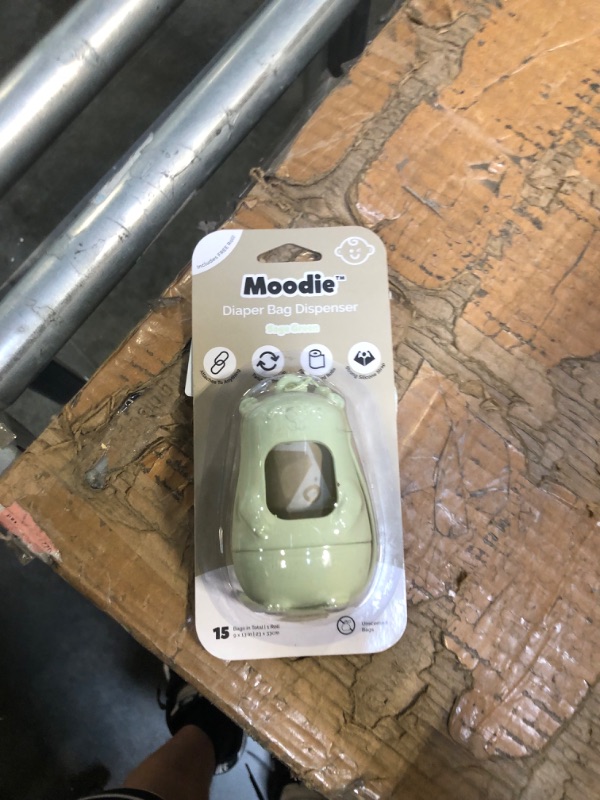 Photo 1 of NEW Moodie Teddy Bear Diaper Bag Dispenser | Diaper Bag on the Go Dispenser w/Silicon Strap |15 UNSCENTED Diaper Disposal Bags per Roll | Diaper bag essential items (SAGE GREEN)
