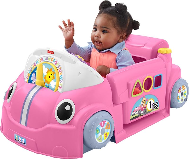 Photo 1 of Fisher-Price Laugh & Learn Baby Activity Center, Crawl Around Car, Interactive Playset with Smart Stages for Infants & Toddlers, Pink