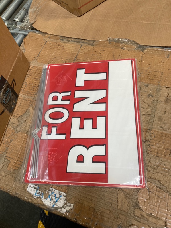 Photo 3 of For Rent Sign with Stand, 17" x 13"?for Rent Sign, Double-Sided Yard Signs with Arrow Stickers, for Rent Signs with Metal Stakes, WEATHER-PROOF, (2 Pack)