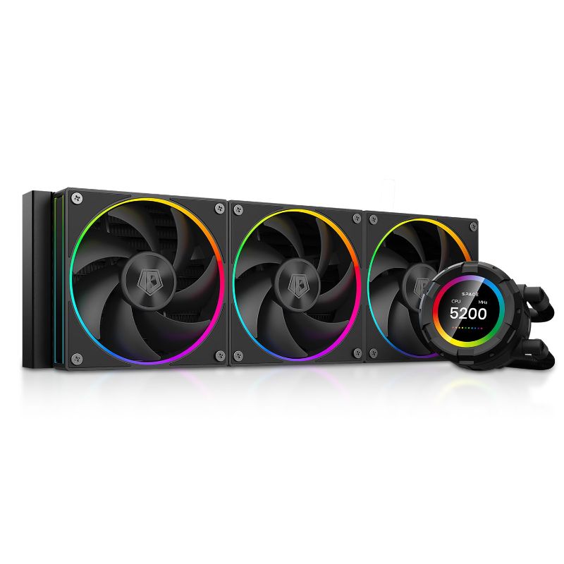 Photo 1 of ID-COOLING SL360 CPU Liquid Cooler with Display, Customizable 2.1" LCD Display for Images or Performance Metrics, 360mm AIO Cooler, Three AF127 ARGB Fans, Fits Intel/AMD