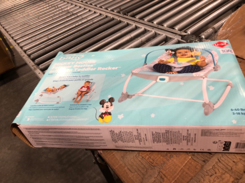 Photo 1 of Bright Starts Disney Baby Mickey Mouse Infant to Toddler Rocker with Vibrations and Removable-Toy Bar - Original Bestie, Newborn + Mickey Original Besties