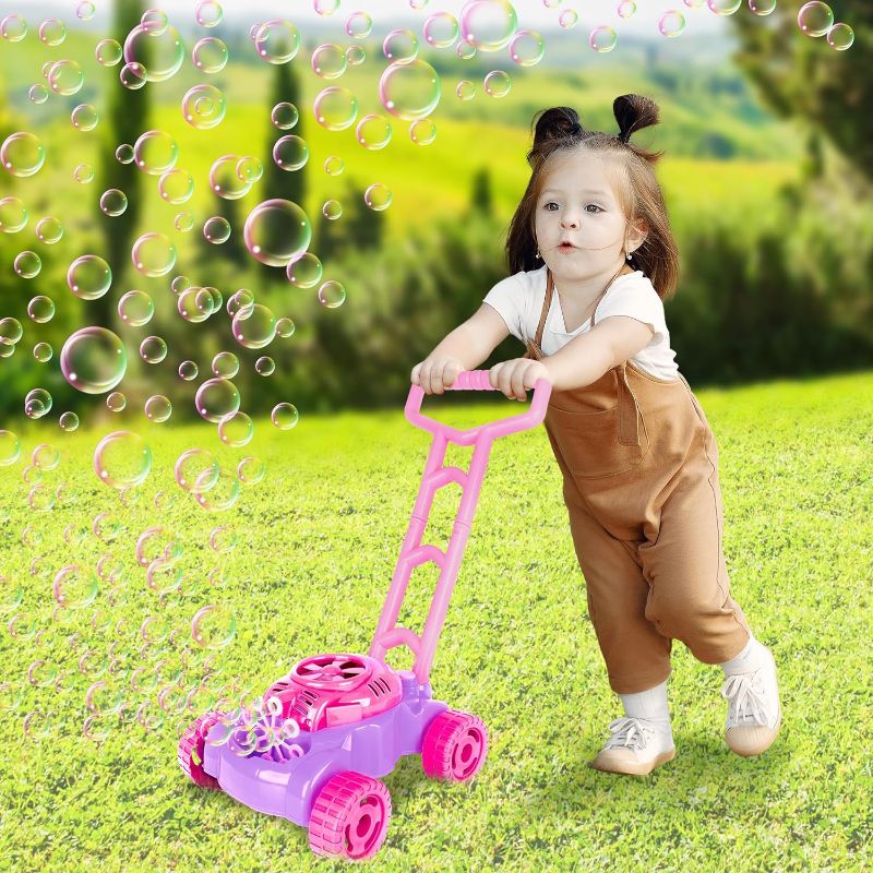 Photo 1 of ArtCreativity Bubble Lawn Mower for Toddlers, Kids Bubble Blower Machine, Indoor Outdoor Push Gardening Toys for Kids Age 1 2 3 4 5, Birthday Gifts Party Summer Backyard Toys for Preschool Baby Girls