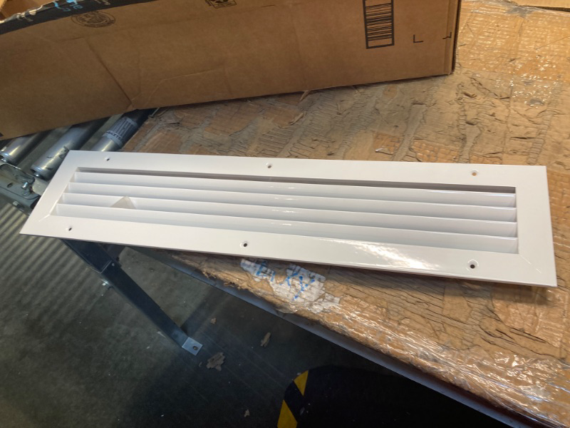 Photo 3 of 24" X 4" Aluminum Return Grille - Easy Air Flow - Linear Bar Grilles [Outer Dimensions: 26.5"w X 6.5"h] 24 X 4