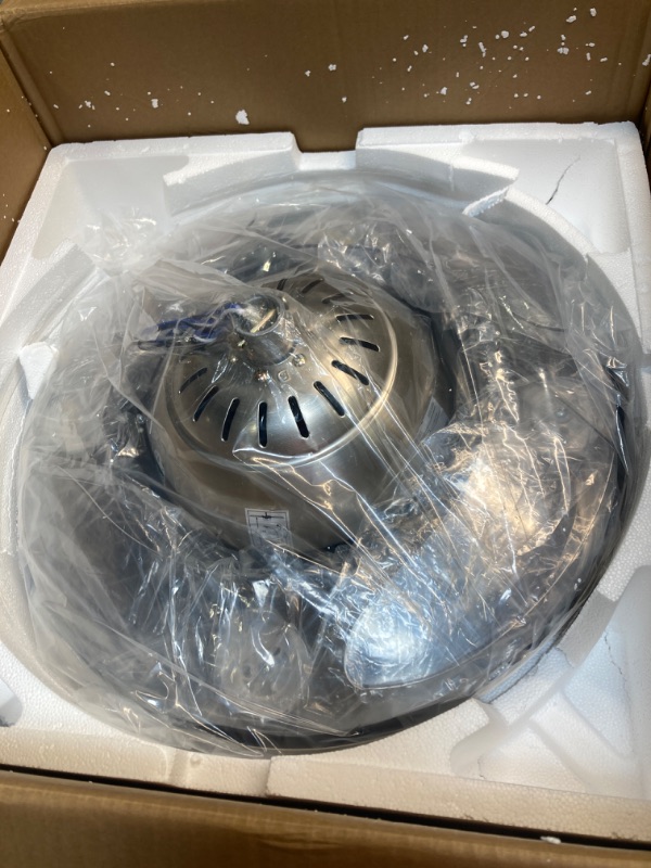 Photo 1 of ***NEEDS NEW SCREWS AND SOME GLASS BROKEN*** RuiWing 42'' Modern Fandelier Crystal Ceiling Fan with LED Light and Remote Control 3 Light Changes 3 Speeds Noise-Free Chandelier Ceiling Fan for Bedroom Indoor Living Room Silver Crystal