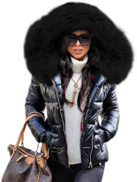 Photo 1 of Aox Women Winter Hooded Down Jacket Warm Thicken Coat Slim Outdoor Overcoat Windbreaker Top
